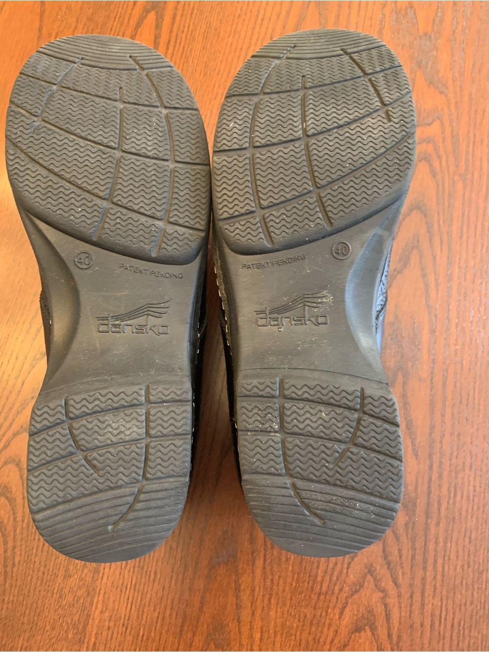 Dansko Black Embossed Leather Slip-On Clogs - Picture 9 of 11